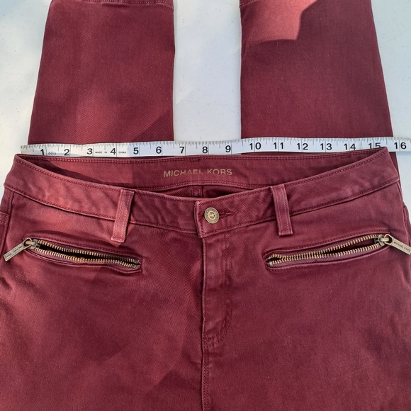 Michael Kors Burgandy Skinny Jean size 8 - Picture 7 of 11